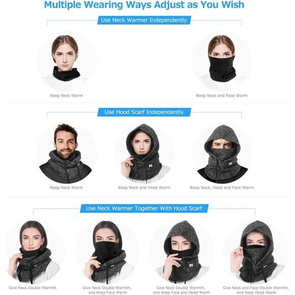Women's Ski Mask Winter Thermal Face Mask Cover Warmer Windproof Breathable